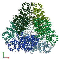 PDB entry 5nsk coloured by chain, front view.