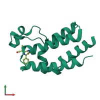 Monomeric assembly 1 of PDB entry 5o3a coloured by chemically distinct molecules, front view.