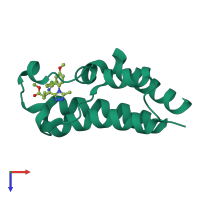 PDB entry 5o3a coloured by chain, top view.