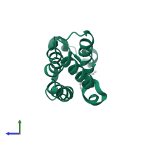 Bromodomain-containing protein 2 in PDB entry 5o3a, assembly 1, side view.