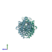 PDB entry 5o4a coloured by chain, side view.