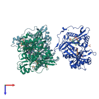 PDB entry 5o4v coloured by chain, top view.
