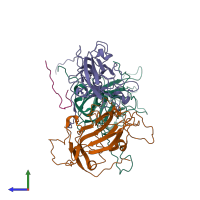 PDB entry 5o5b coloured by chain, side view.