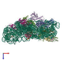 PDB entry 5o5j coloured by chain, top view.