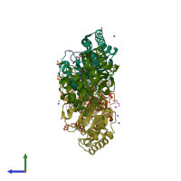 PDB entry 5o6y coloured by chain, side view.