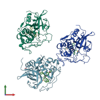 PDB entry 5ogq coloured by chain, front view.