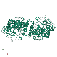 NADH:flavin oxidoreductase/NADH oxidase N-terminal domain-containing protein in PDB entry 5ogt, assembly 1, front view.