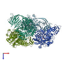 PDB entry 5ohy coloured by chain, top view.