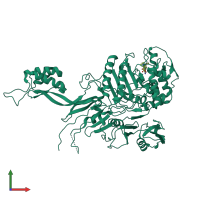 PDB entry 5oj0 coloured by chain, front view.