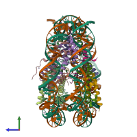 PDB entry 5omx coloured by chain, side view.