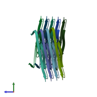 PDB entry 5oqv coloured by chain, side view.