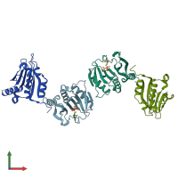 PDB entry 5osx coloured by chain, front view.