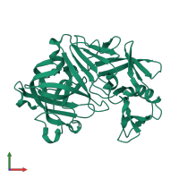 PDB entry 5oyt coloured by chain, front view.