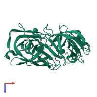 PDB entry 5p0m coloured by chain, top view.