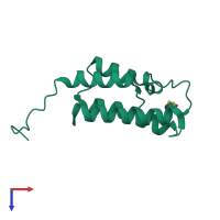 PDB entry 5pcv coloured by chain, top view.