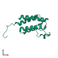 PDB entry 5pdr coloured by chain, front view.