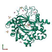 PDB entry 5piv coloured by chain, front view.