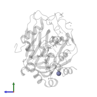 ZINC ION in PDB entry 5pnh, assembly 1, side view.