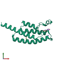 Monomeric assembly 2 of PDB entry 5poi coloured by chemically distinct molecules, front view.