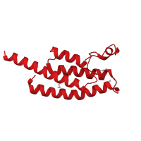 The deposited structure of PDB entry 5pp6 contains 2 copies of CATH domain 1.20.920.10 (Histone Acetyltransferase; Chain A) in Bromodomain-containing protein 1. Showing 1 copy in chain B.