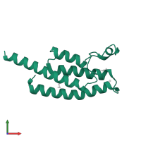 Bromodomain-containing protein 1 in PDB entry 5pp6, assembly 2, front view.