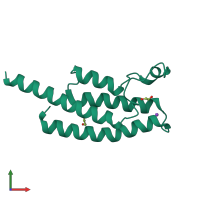 Monomeric assembly 2 of PDB entry 5pul coloured by chemically distinct molecules, front view.