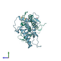 PDB entry 5px6 coloured by chain, side view.