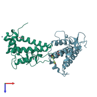 PDB entry 5py2 coloured by chain, top view.