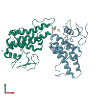 PDB entry 5py7 coloured by chain, front view.