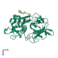 PDB entry 5qbz coloured by chain, top view.