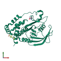 PDB entry 5qeq coloured by chain, front view.