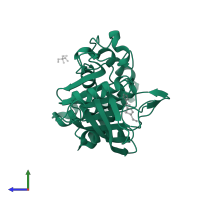 Tyrosine-protein phosphatase non-receptor type 1 in PDB entry 5qey, assembly 1, side view.