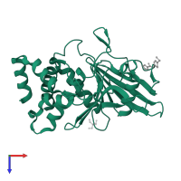 Tyrosine-protein phosphatase non-receptor type 1 in PDB entry 5qey, assembly 1, top view.