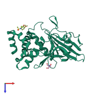 PDB entry 5qfg coloured by chain, top view.