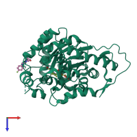 PDB entry 5qic coloured by chain, top view.