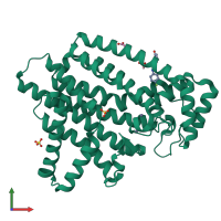 PDB entry 5qpm coloured by chain, front view.