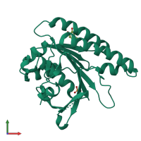 PDB entry 5quj coloured by chain, front view.
