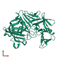 PDB entry 5r21 coloured by chain, front view.