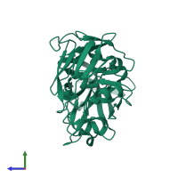 PDB entry 5r2h coloured by chain, side view.