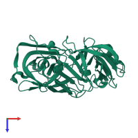 PDB entry 5r2o coloured by chain, top view.