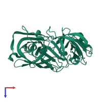 PDB entry 5r3s coloured by chain, top view.