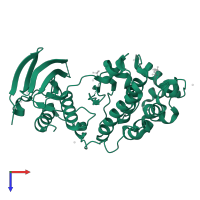 Mitogen-activated protein kinase 14 in PDB entry 5r95, assembly 1, top view.