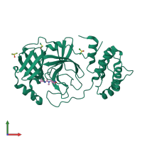 PDB entry 5rgi coloured by chain, front view.