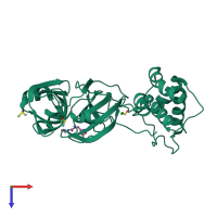 PDB entry 5rgi coloured by chain, top view.