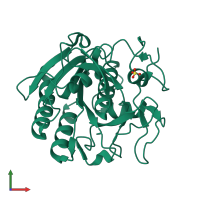 PDB entry 5rod coloured by chain, front view.