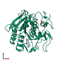 PDB entry 5rol coloured by chain, front view.