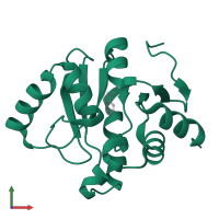 Papain-like protease nsp3 in PDB entry 5rsd, assembly 1, front view.