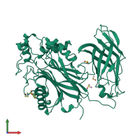 PDB entry 5rxl coloured by chain, front view.