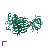 PDB entry 5rxy coloured by chain, top view.