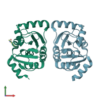 PDB entry 5s29 coloured by chain, front view.